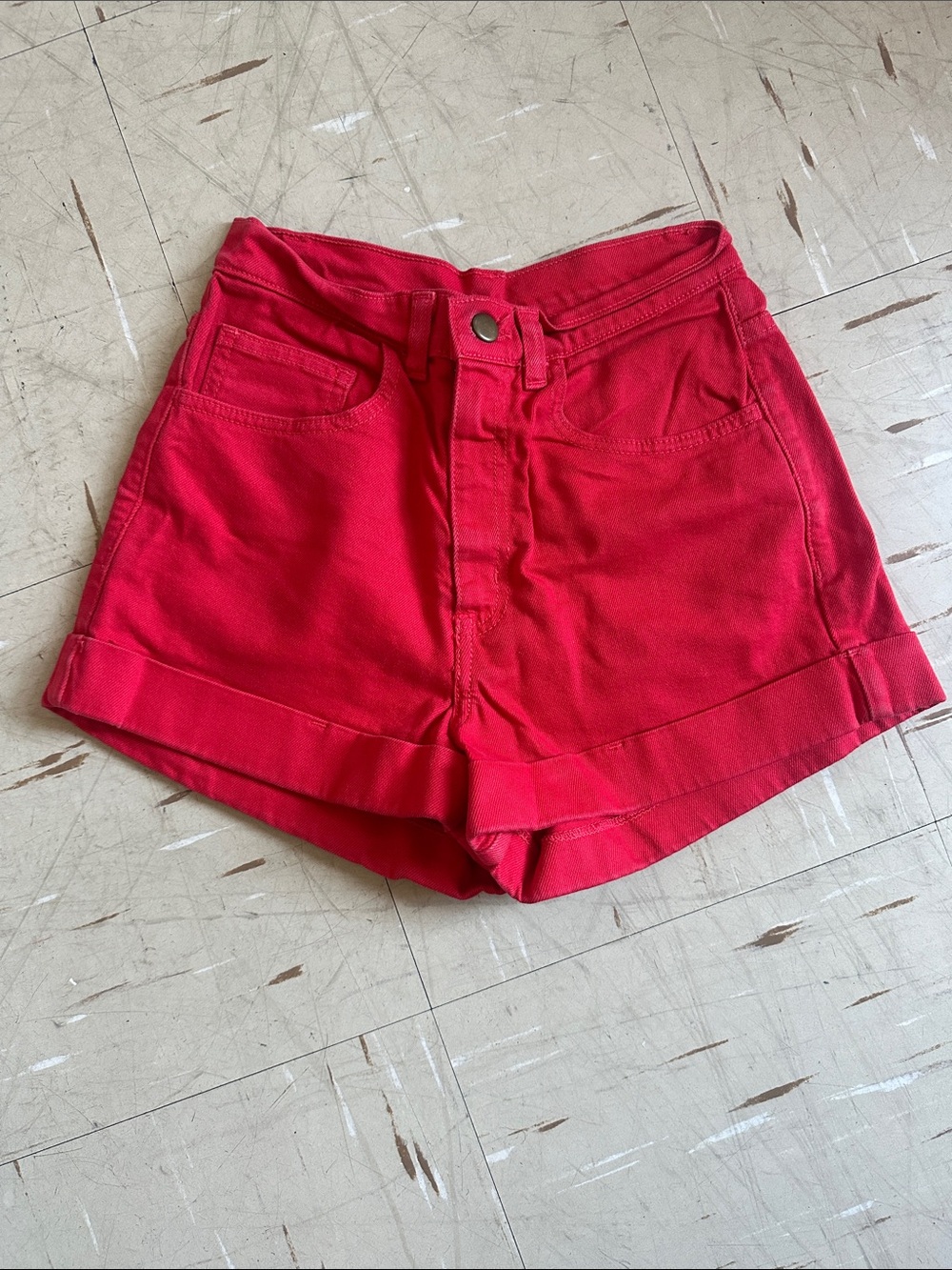 American Apparel High Waist Red Shorts